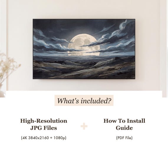 Low Full Moon Samsung Frame TV Art — view 4