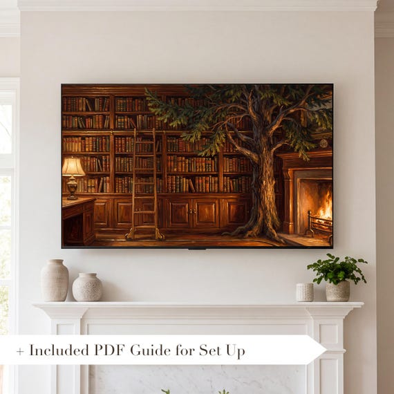 Christmas Library Samsung Frame TV Art Bundle of 6 (4K Digital Download) — view 2