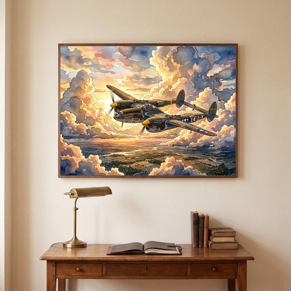 P-38 Lightning Blueprint Print — view 5
