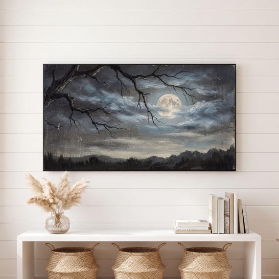 Moon and Bare Branch Samsung Frame TV Art — view 6