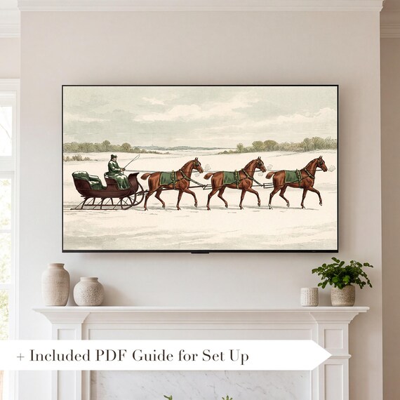Sleigh and Four Samsung Frame TV Art — view 2