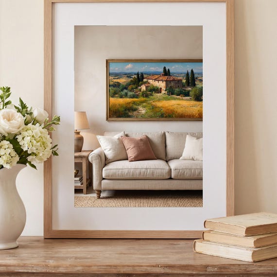 Tuscan Countryside Oil Painting Printable โ view 2