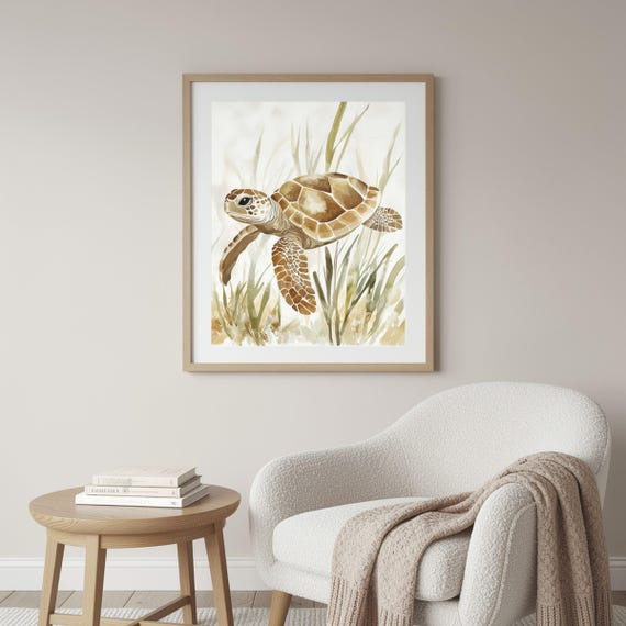Sea Turtle Ocean Nursery Art — view 3