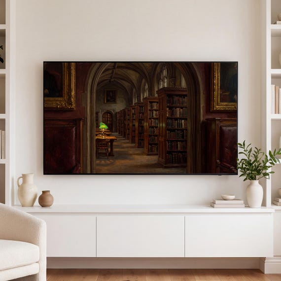 Gothic Library Samsung Frame TV Art — view 3