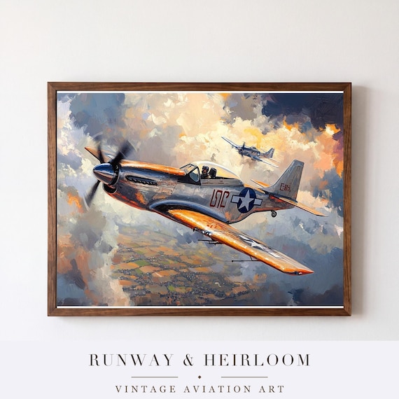 P-51 Mustang Fine Art Printable — aviation wall art print