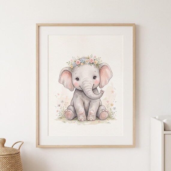 Baby Elephant Nursery Wall Art Printable — view 3