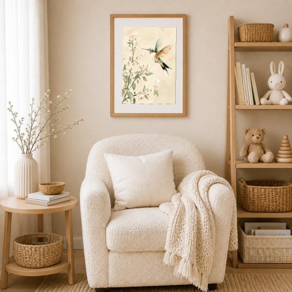 Hummingbird Nursery Wall Art — view 4