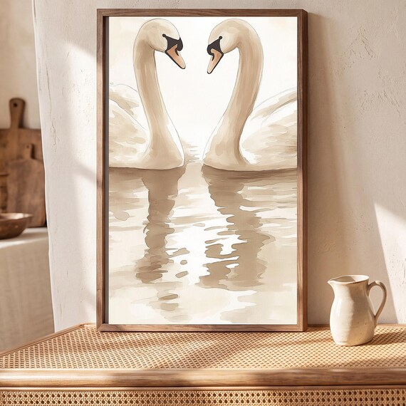 Swan Couple Wall Art — view 5