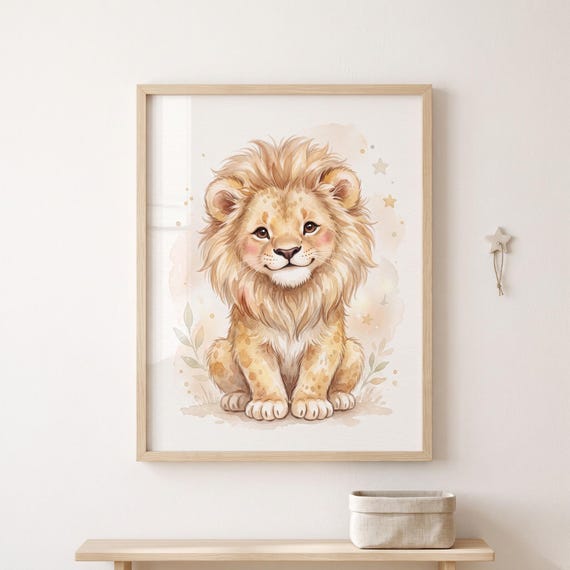 Baby Lion Nursery Wall Art Printable — view 3