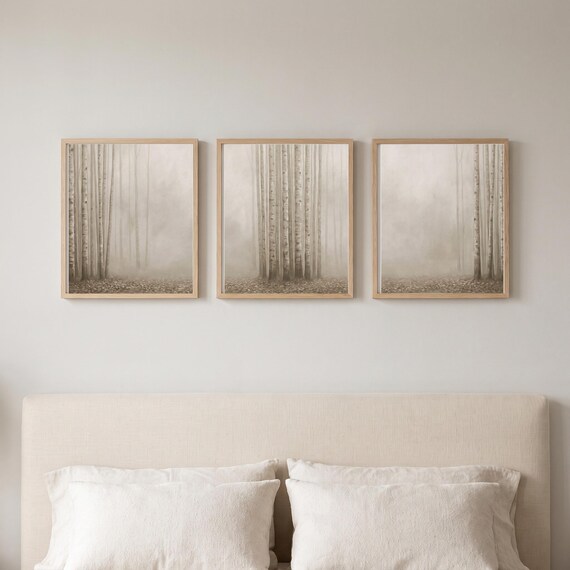 Misty Birch Forest Triptych Set of 3 — view 5