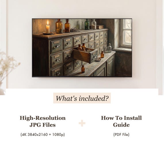 Apothecary Cabinet Samsung Frame TV Art — view 4
