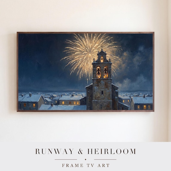 Church Tower Fireworks Samsung Frame TV Art — view 5