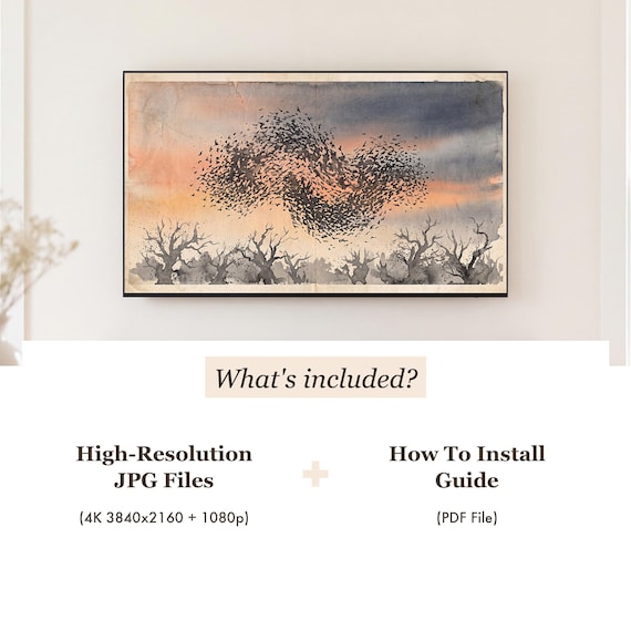 Starling Murmuration Samsung Frame TV Art — view 4