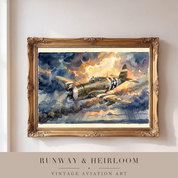 P-47 Thunderbolt Watercolor Print — view 4