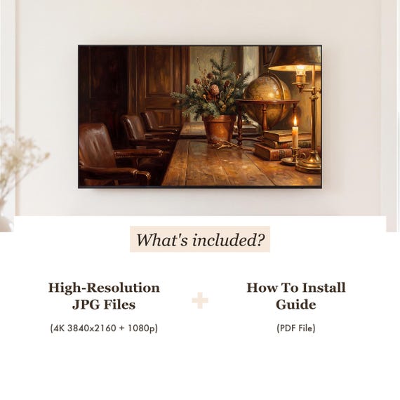 Globe and Desk Samsung Frame TV Art — view 4