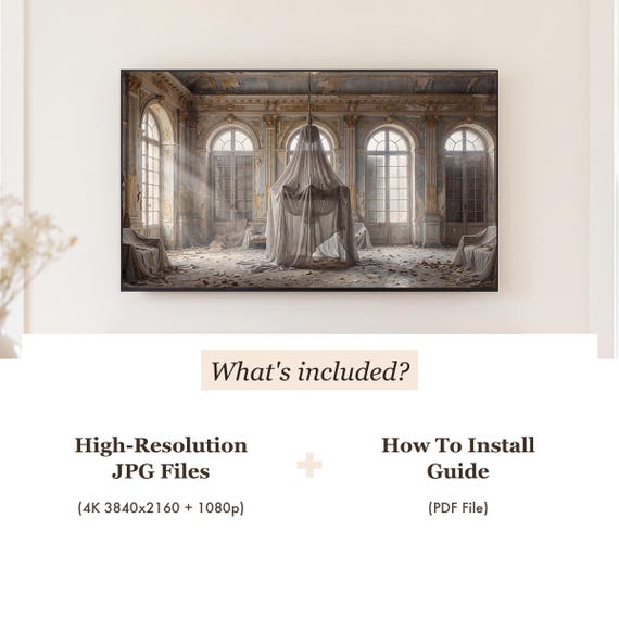 Sheeted Chandelier Samsung Frame TV Art — view 4