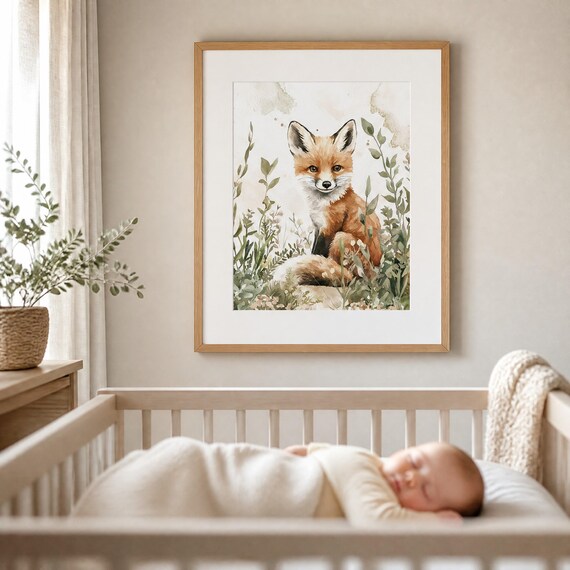 Baby Fox Nursery Wall Art — view 4