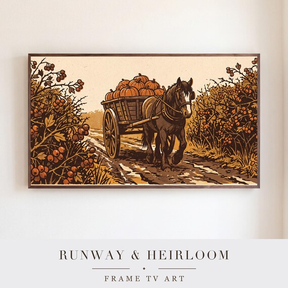 Pumpkin Cart Samsung Frame TV Art — view 5