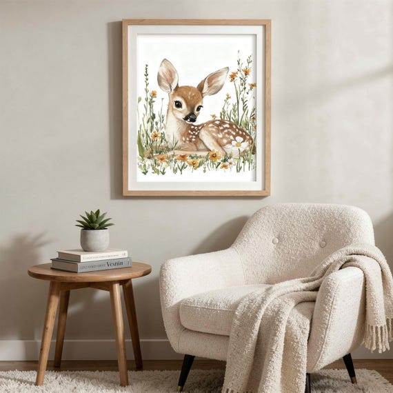 Baby Deer Nursery Wall Art — view 3