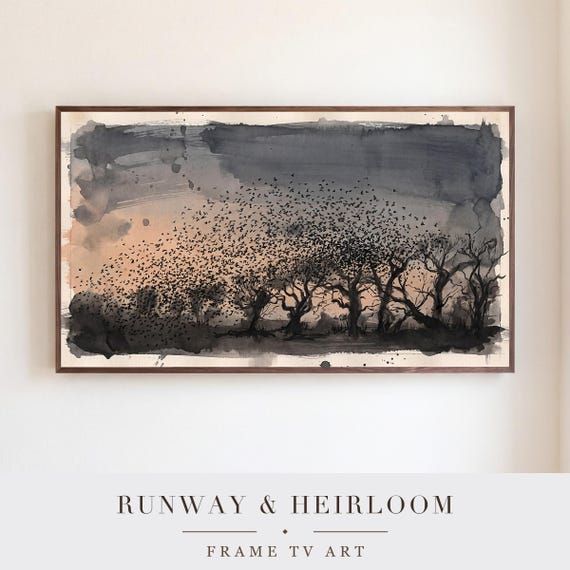 Starlings Settling Samsung Frame TV Art — view 5