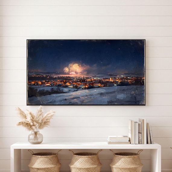 Town at Midnight Samsung Frame TV Art — view 6