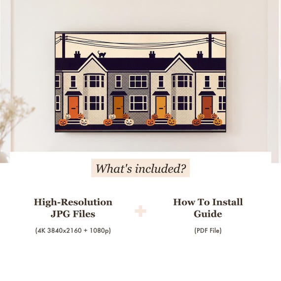 Spooky Hillside Town Samsung Frame TV Art — view 4