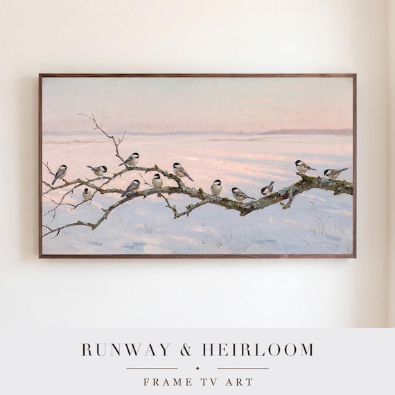 Chickadees Samsung Frame TV Art — view 5