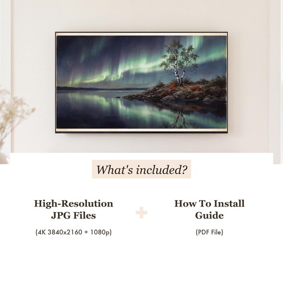 Lone Birch Aurora Samsung Frame TV Art — view 4