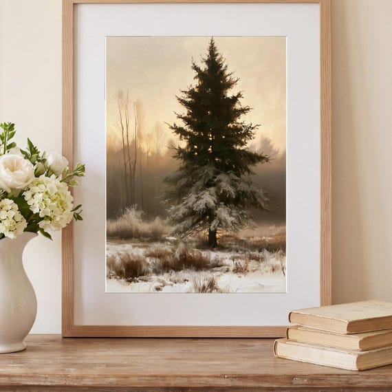 Hoarfrost on Branches Antique Oil Painting — view 2