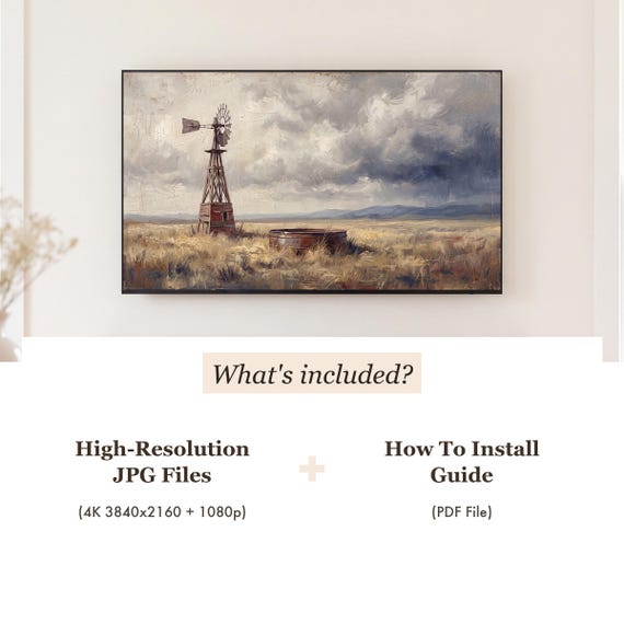 Prairie Windmill Samsung Frame TV Art — view 4