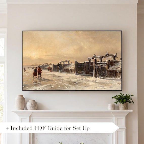 Frozen Lock Gates Samsung Frame TV Art — view 2