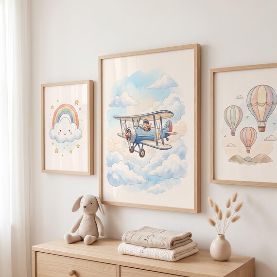 Vintage Airplane Nursery Wall Art Printable — view 6