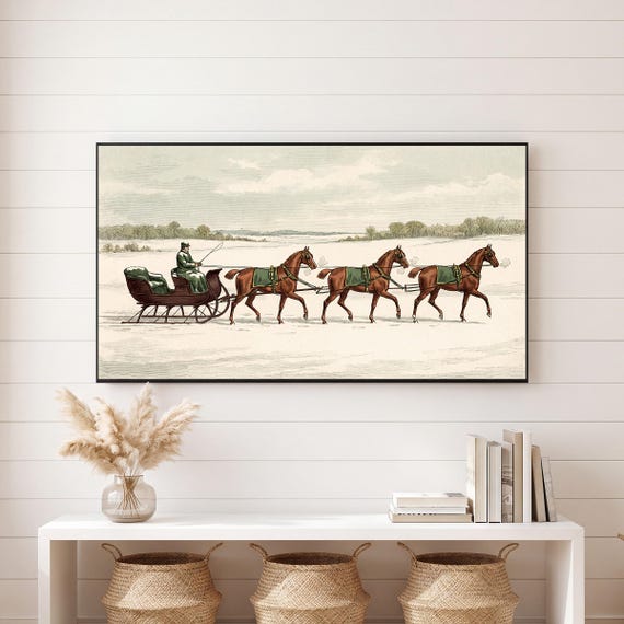 Sleigh and Four Samsung Frame TV Art — view 6