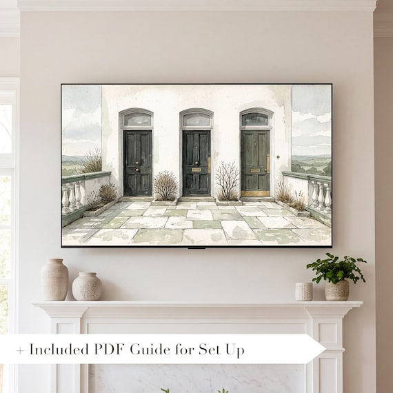 Georgian Terrace Doors Samsung Frame TV Art — view 2