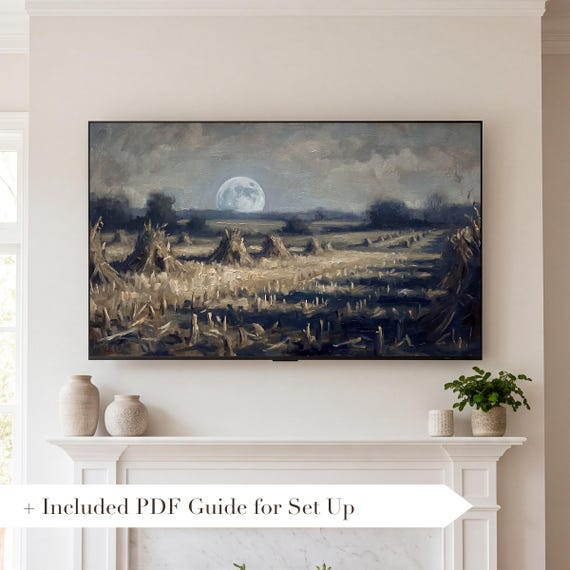 Harvest Moon Cornfield Samsung Frame TV Art — view 2