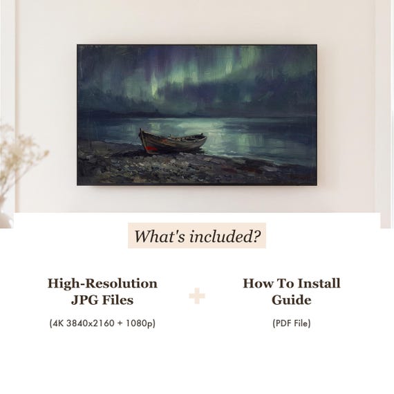 Boat on Shingle Samsung Frame TV Art — view 4