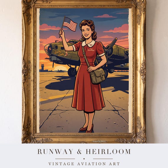 Bomber Sweetheart Pin Up Print Vintage Aviation Pinup Wall Art Retro WWII Poster Digital Download Aircraft Airplane Warbird Hangar — view 4