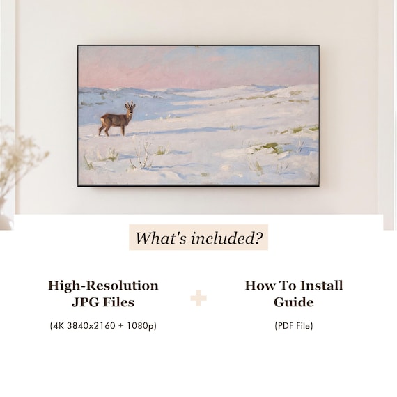 Deer in Snow Samsung Frame TV Art — view 4