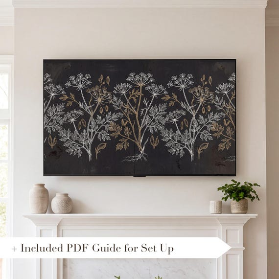 Hemlock Blackwork Samsung Frame TV Art — view 2