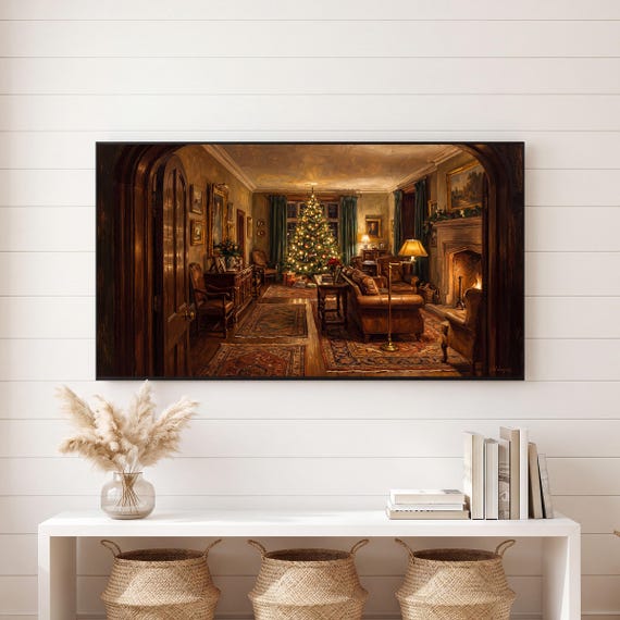 Firelit Library Samsung Frame TV Art — view 6