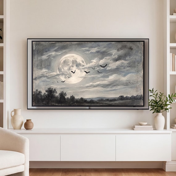 Bats Across the Moon Samsung Frame TV Art — view 3