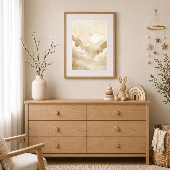Sun and Clouds Nursery Wall Art — view 2