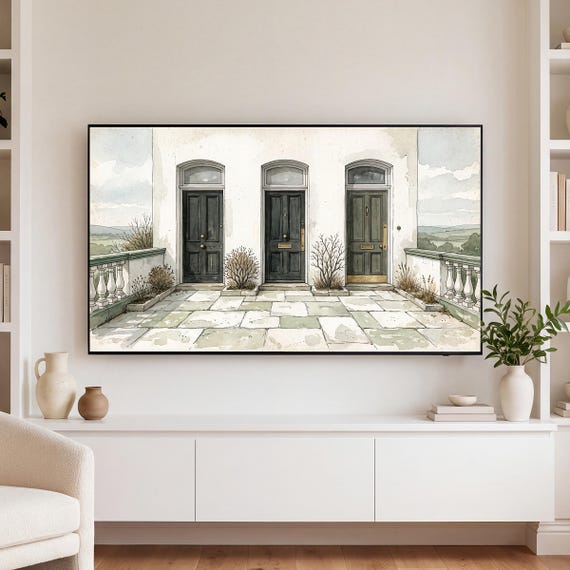 Georgian Terrace Doors Samsung Frame TV Art — view 3