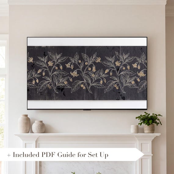 Nightshade Blackwork Samsung Frame TV Art — view 2