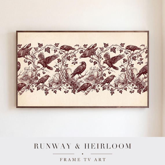 Ravens and Ivy Toile Samsung Frame TV Art — view 5