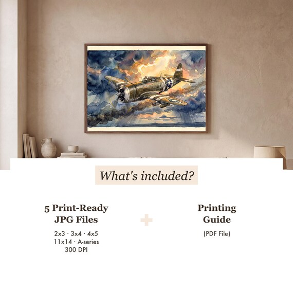 P-47 Thunderbolt Watercolor Print — view 3
