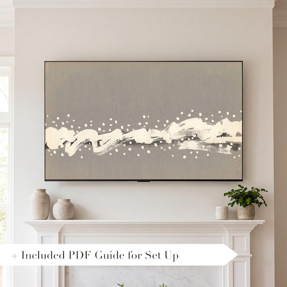 Snow on Warm Grey Samsung Frame TV Art — view 2