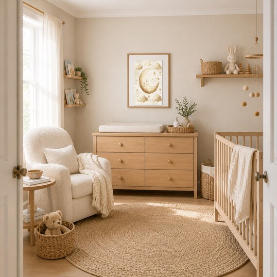 Sleepy Moon Nursery Wall Art — view 6