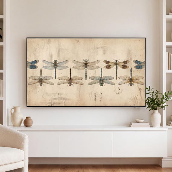 Dragonfly Specimen Plate Samsung Frame TV Art — view 3