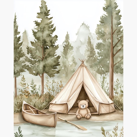 Camping Nursery Wall Art
